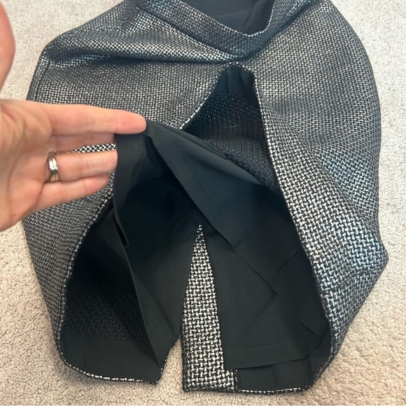 Banana Republic metallic gray silver tweed midi pencil skirt Sz 4 - Picture 8 of 15